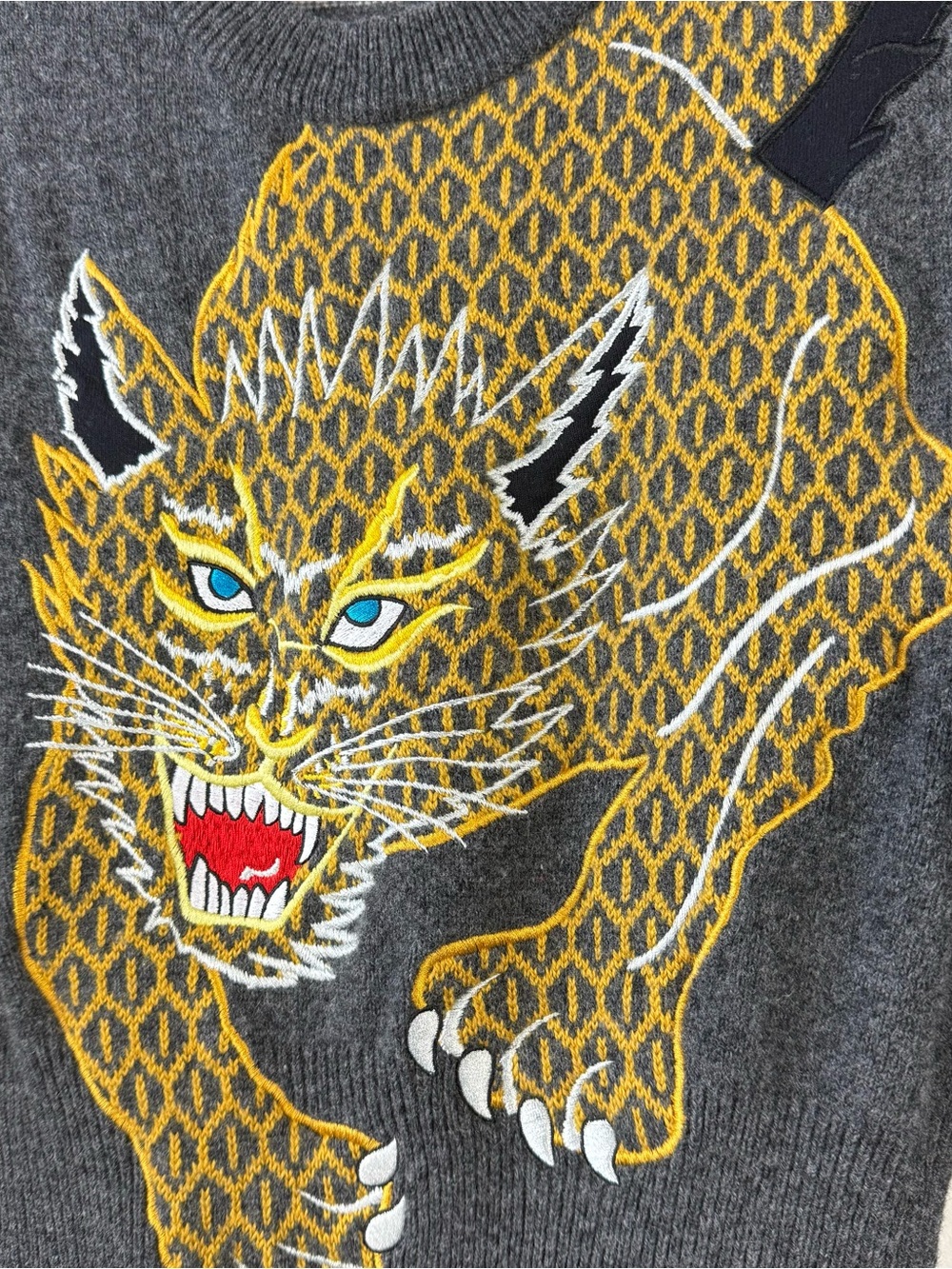 Kenzo Tiger Graphic Wool Sweater Dress - Picture 2 of 6